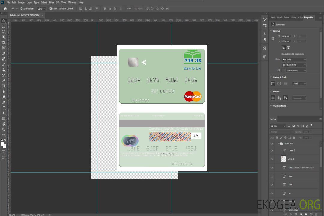 Emirats Arabes Unis Mastercard MCB Bank template